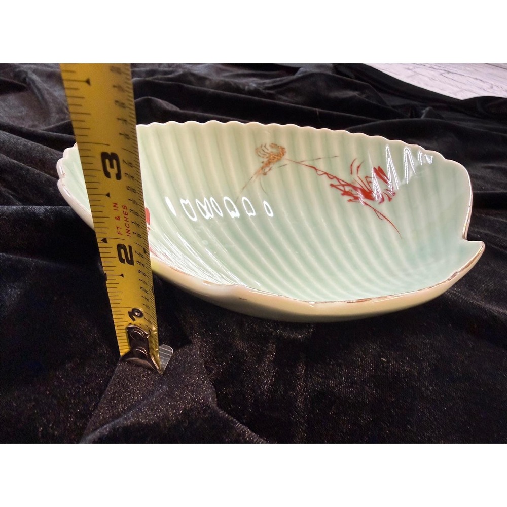 Vintage Japanese Shell Bowl Home Decor 7" Excellent Scalloped Shrimp Coastal - Picture 6 of 6